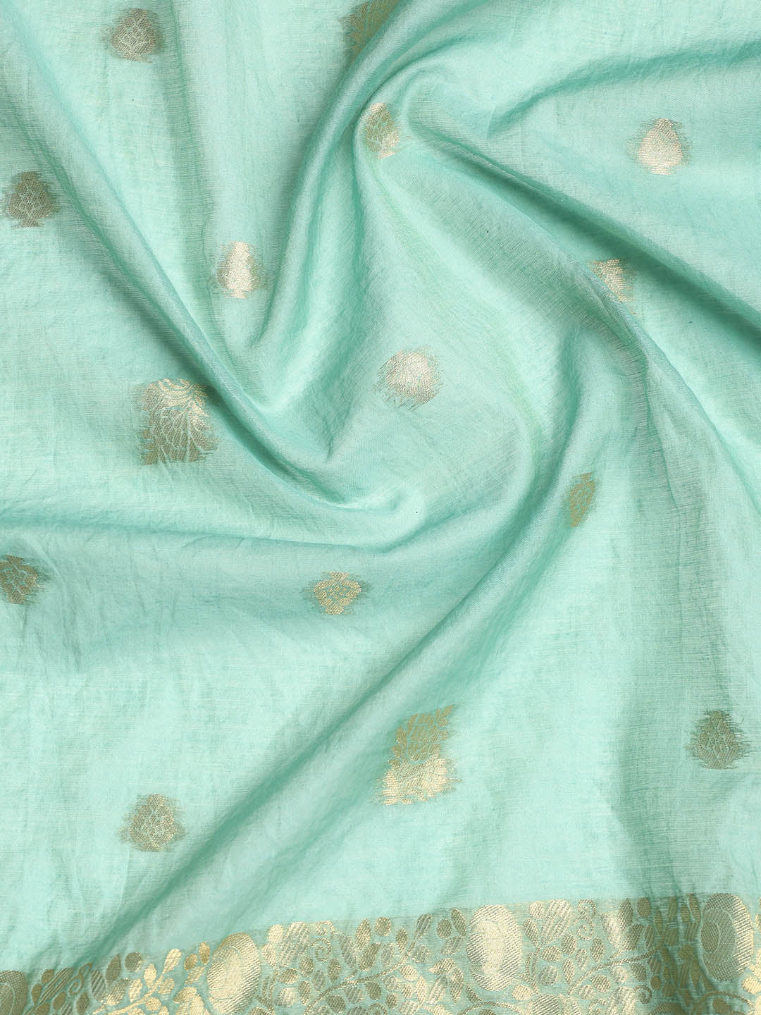 Woven Neck Chanderi Unstitched Suit With Dupatta