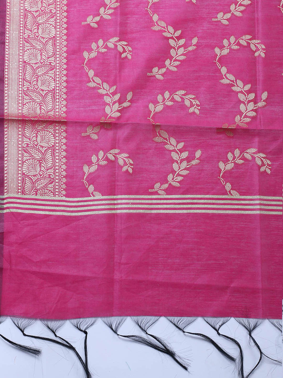 Banarasi Chanderi Unstitched Suit With Pant &amp; Dupatta