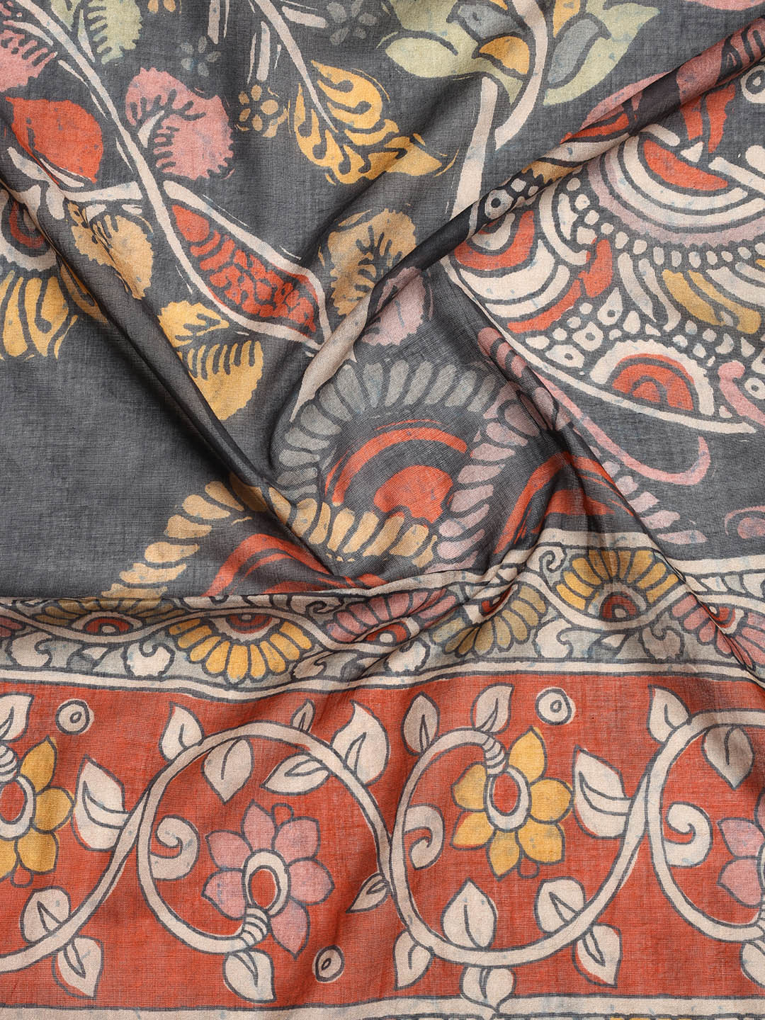 Printed Cotton Blend Unstitched Suit With Dupatta