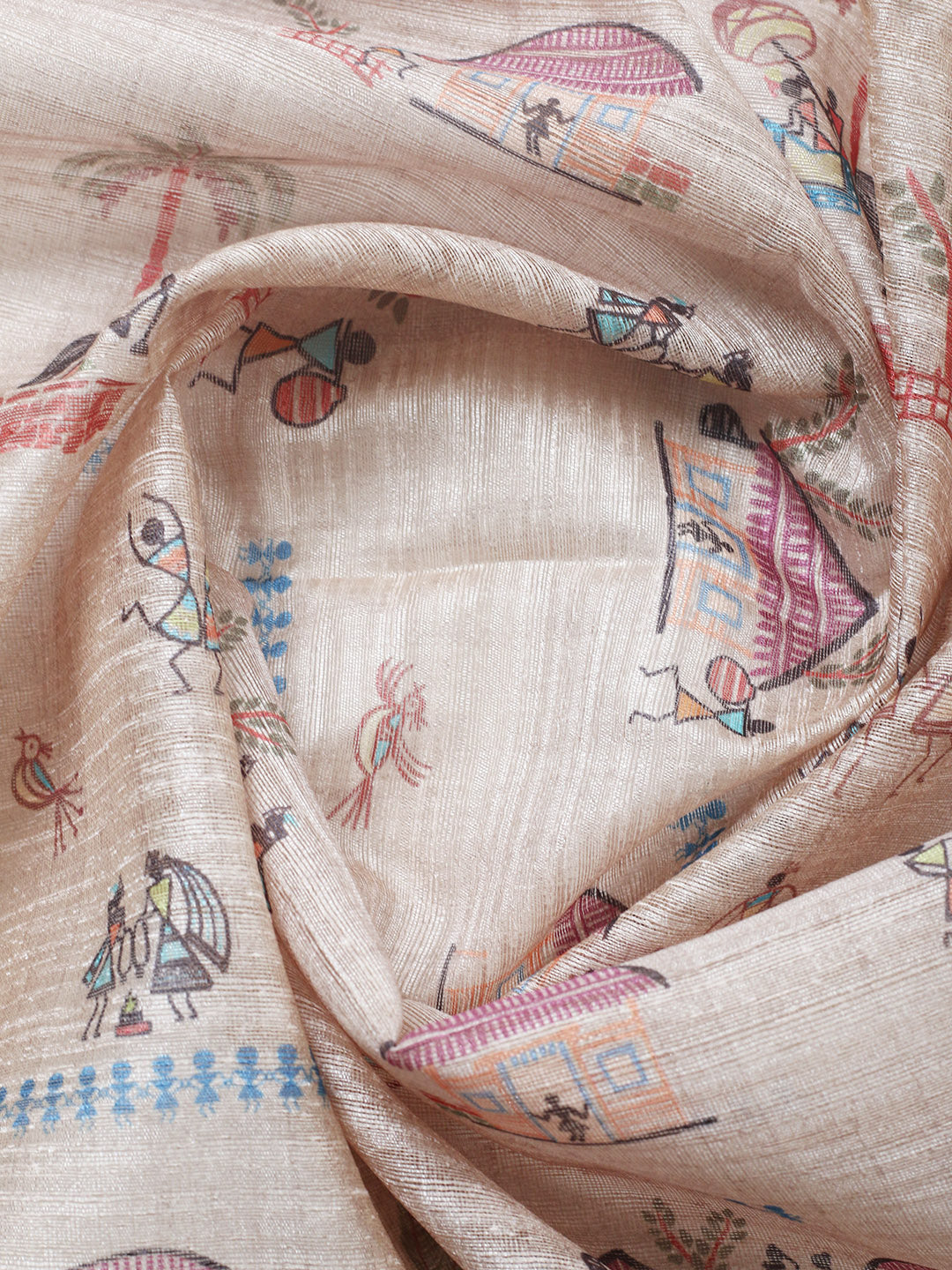 Embroidered Chanderi Unstitched Suit With Pant &amp; Dupatta