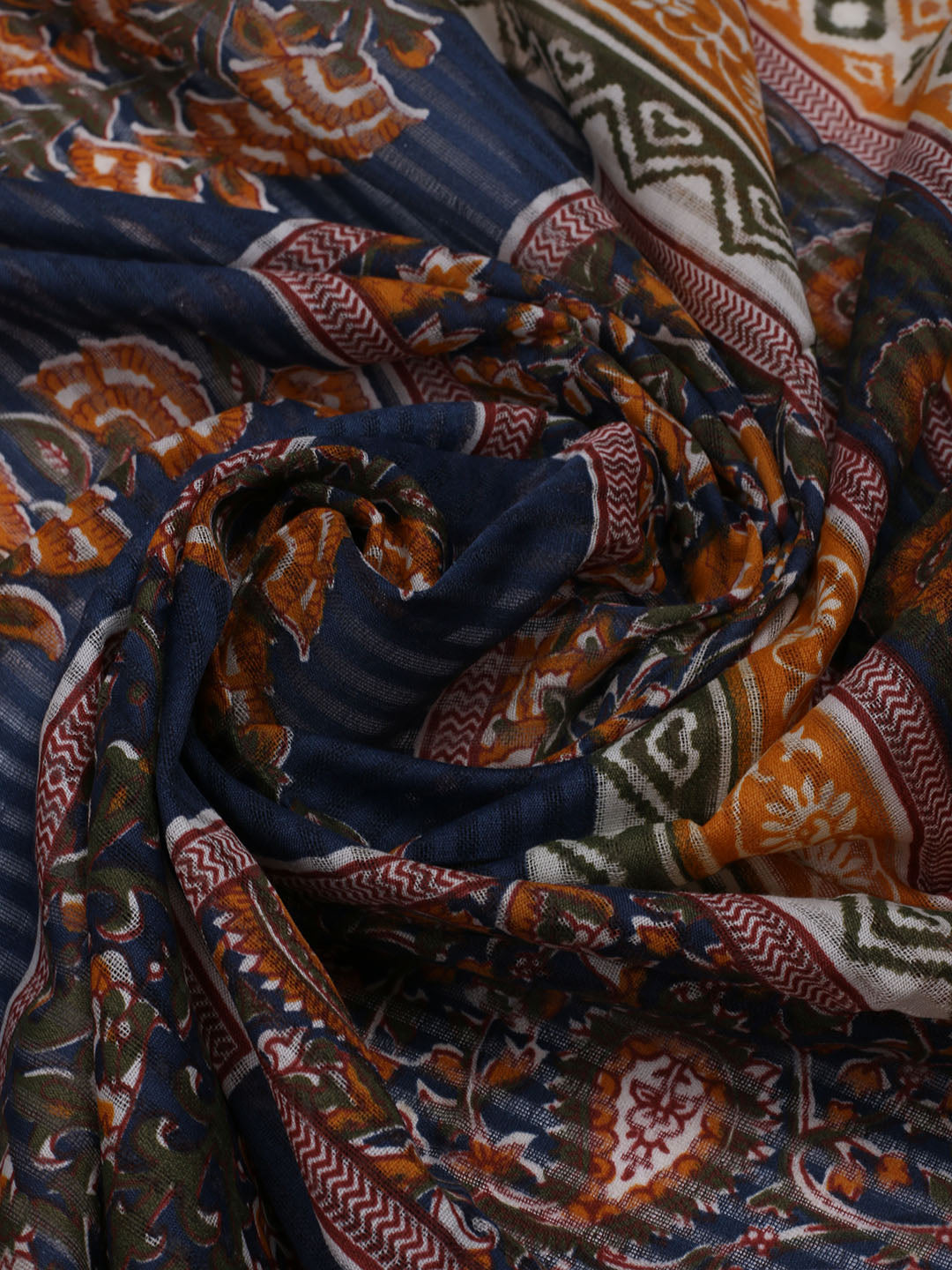 Printed Cotton Blend Unstitched Suit With Dupatta