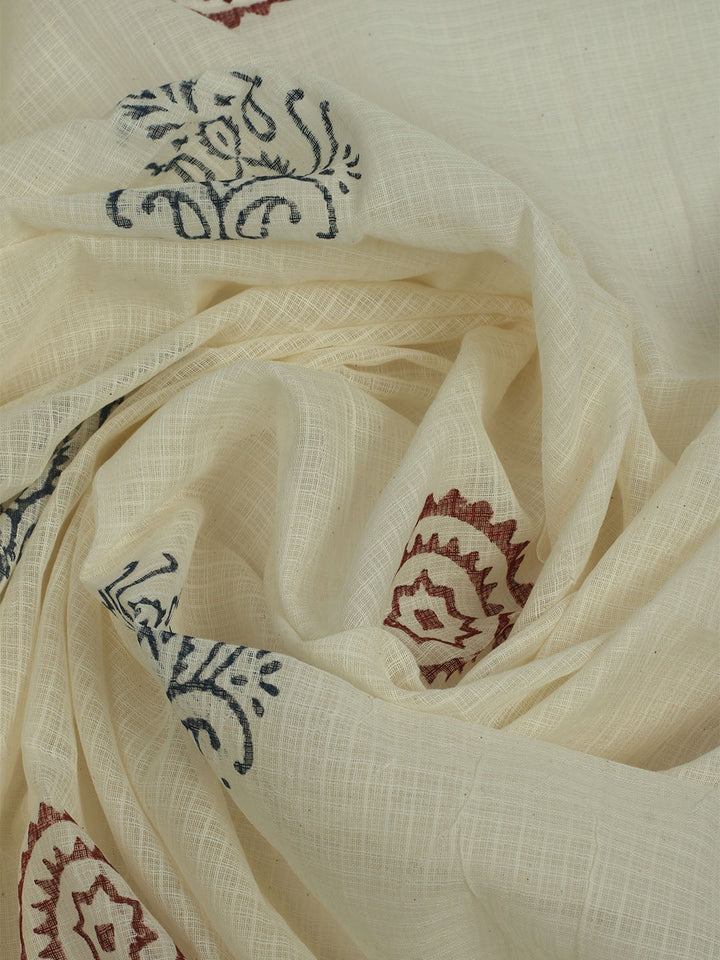 Printed Cotton Unstitched Suits Printed Suit With Pant &amp; Dupatta
