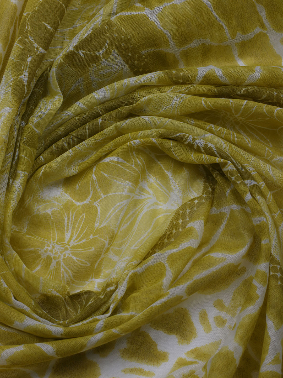 Patch Neck Cotton Blend Unstitched Suit With Dupatta