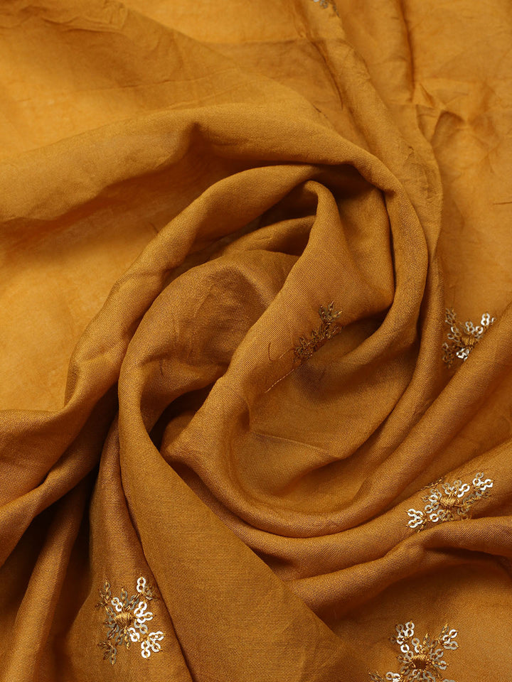 Embroidered Cotton Unstitched Suit With Pant &amp; Dupatta