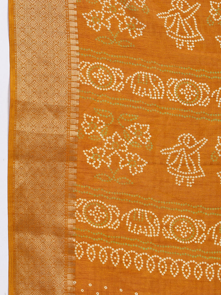 Bandhani Printed Dola Cotton Saree