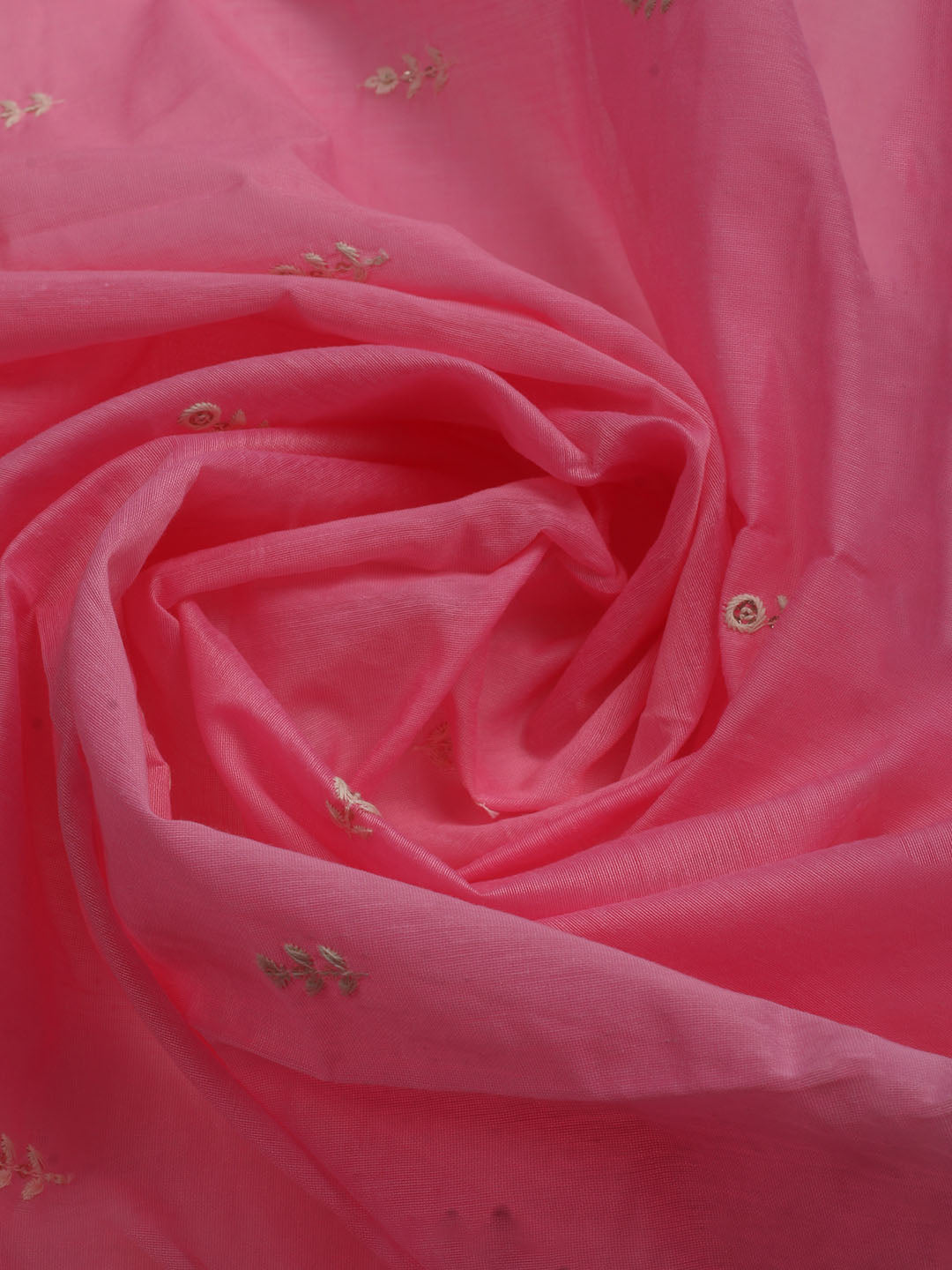Embroidered Chanderi Unstitched Kurta With Pant & Dupatta