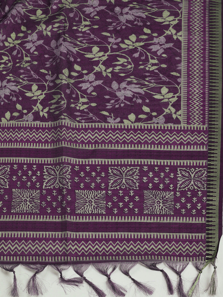 Printed Tussar Saree