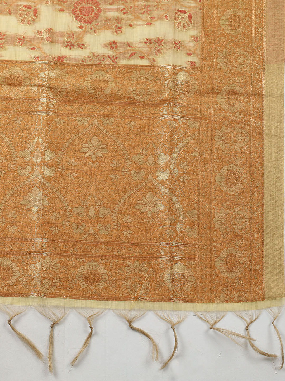 Embroidered Chanderi Unstitched Suit With Pant &amp; Dupatta