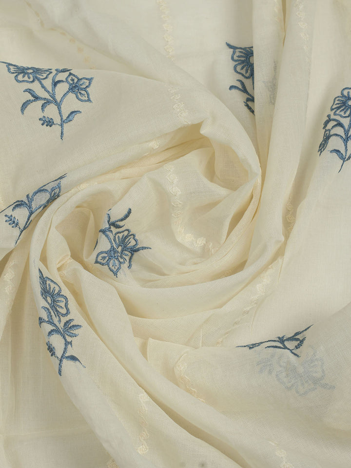 Printed Cotton Unstitched Suit With Pant &amp; Dupatta