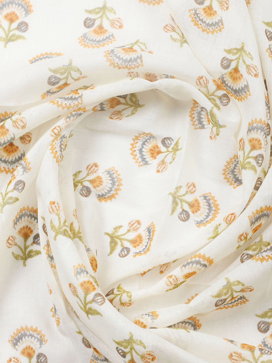 Embellished Cotton Blend Unstitched Suit With Pant Dupatta