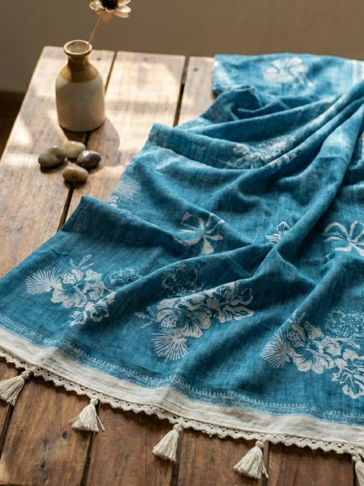 Embroidered Cotton Blend Unstitched Suit With Pant &amp; Dupatta