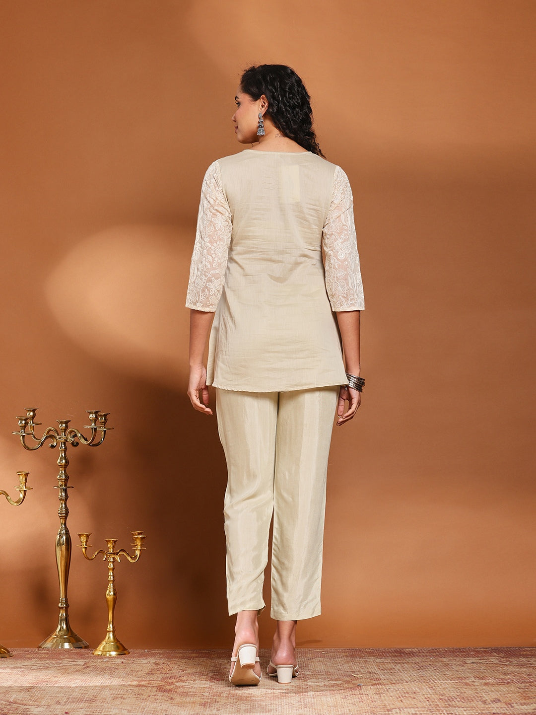 Embroidered Cotton Kurta With Pant