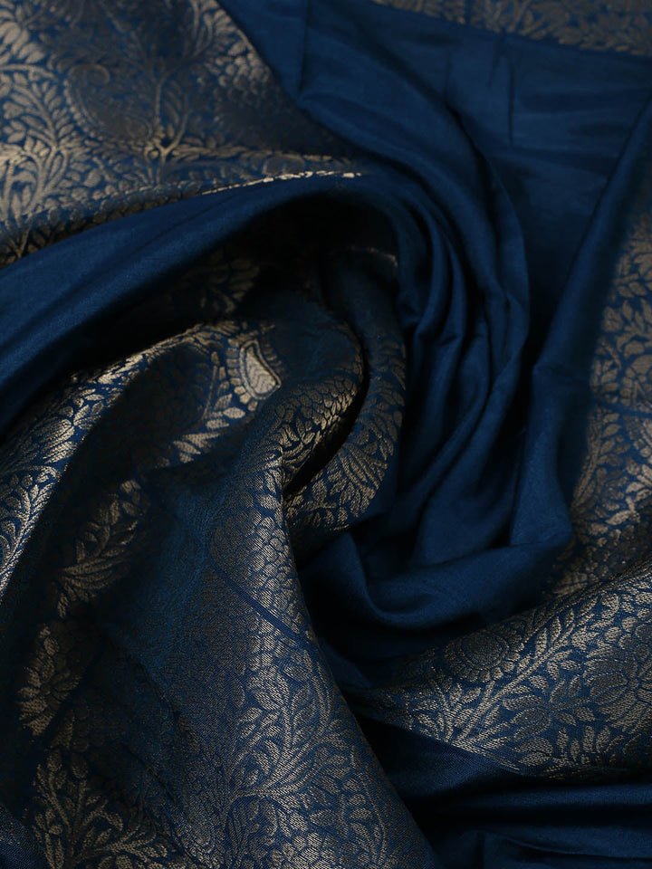 Woven Design Chanderi Unstitched Suit With Pant &amp; Dupatta