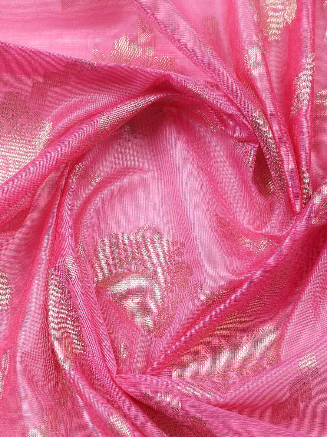 Woven Design Chanderi Unstitched Suit With Pant Dupatta