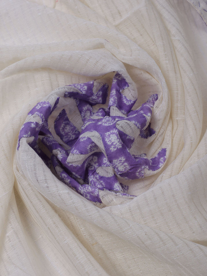 Printed Cotton Blend Unstitched Suit With Dupatta