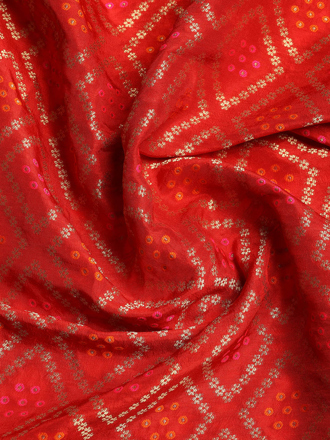 Neck Embroidered Chanderi Unstitched Suit With Dupatta