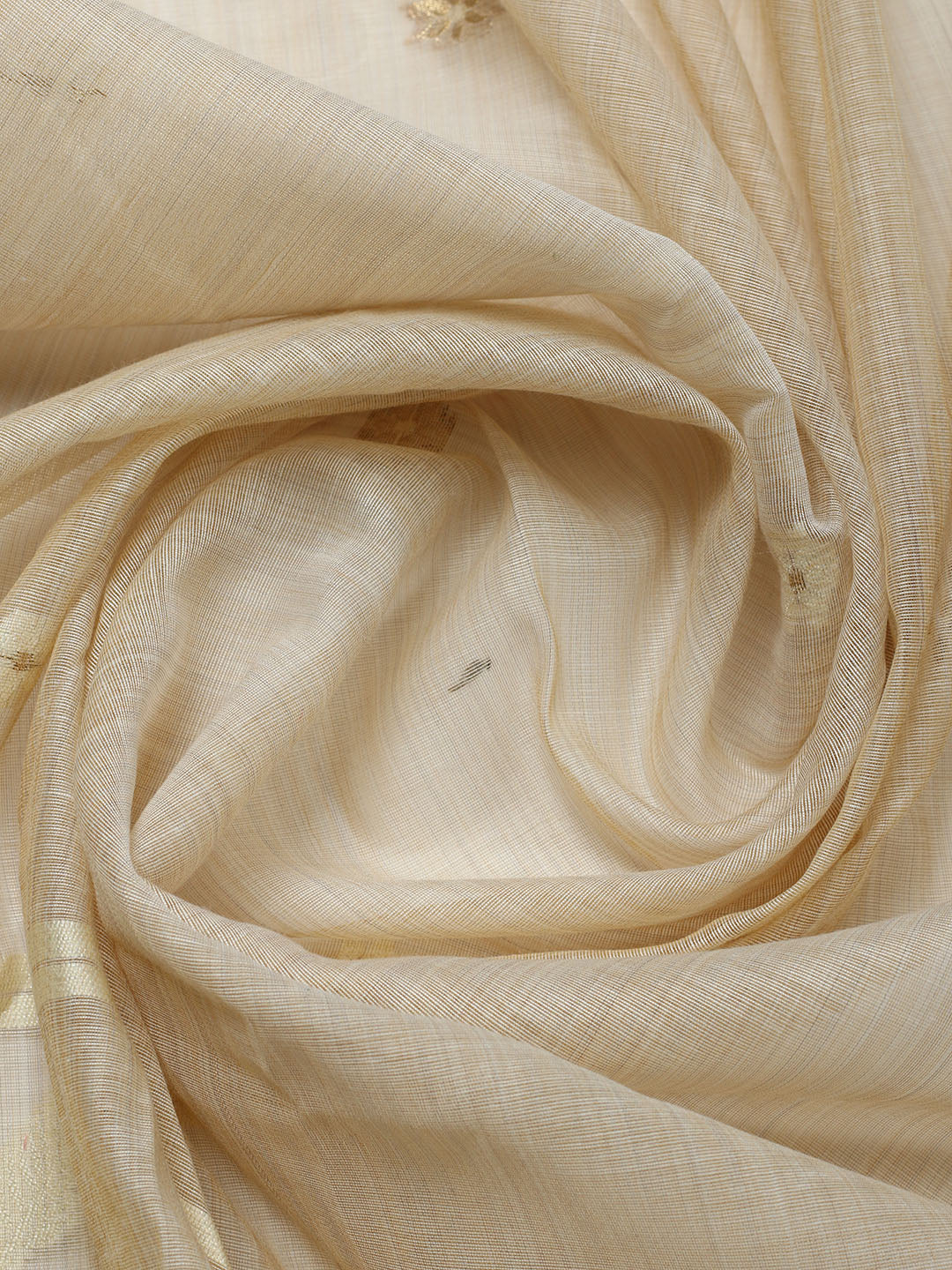 Printed Chanderi Unstitched Suit With Pant &amp; Dupatta