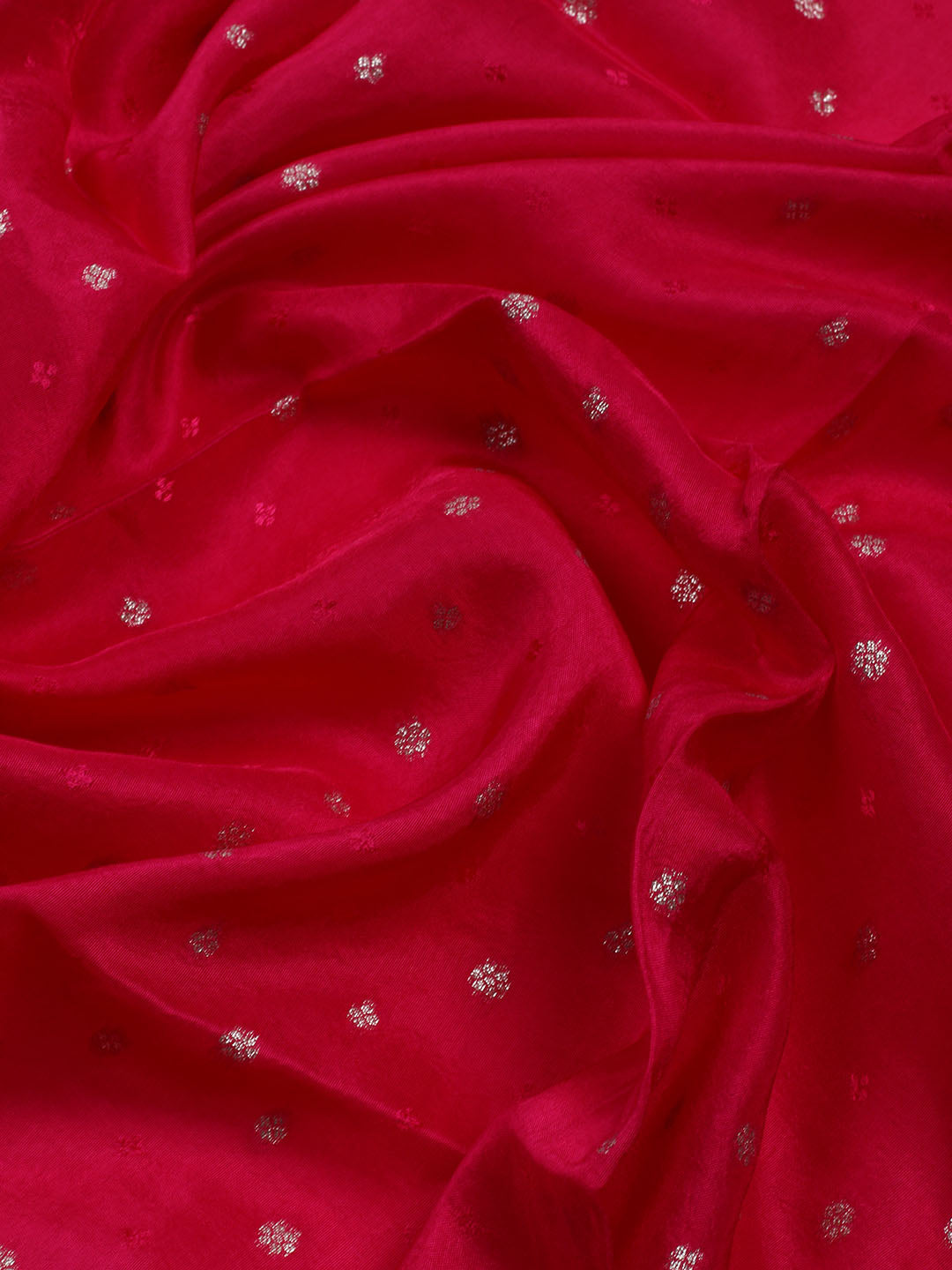 Embroidered Art Silk Unstitched Suit With Dupatta