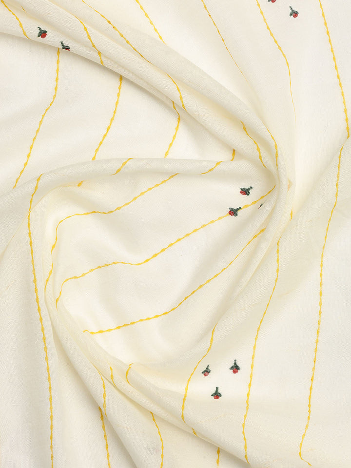 Printed Cotton Blend Unstitched Suit With Dupatta