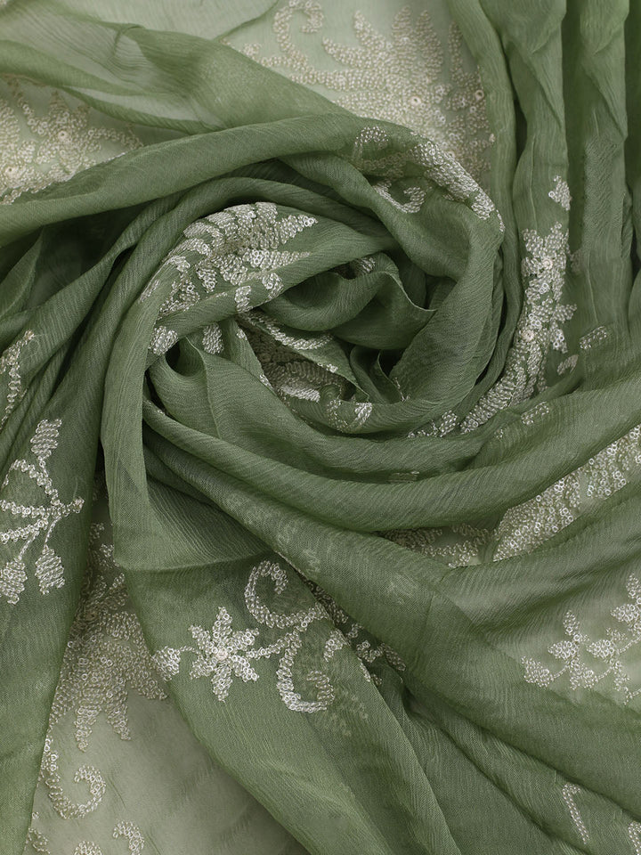 Embroidered Organza Unstitched Suit With Dupatta