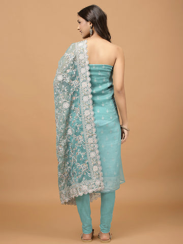 Embroidery Art Chiffon Unstitched Suit With Dupatta