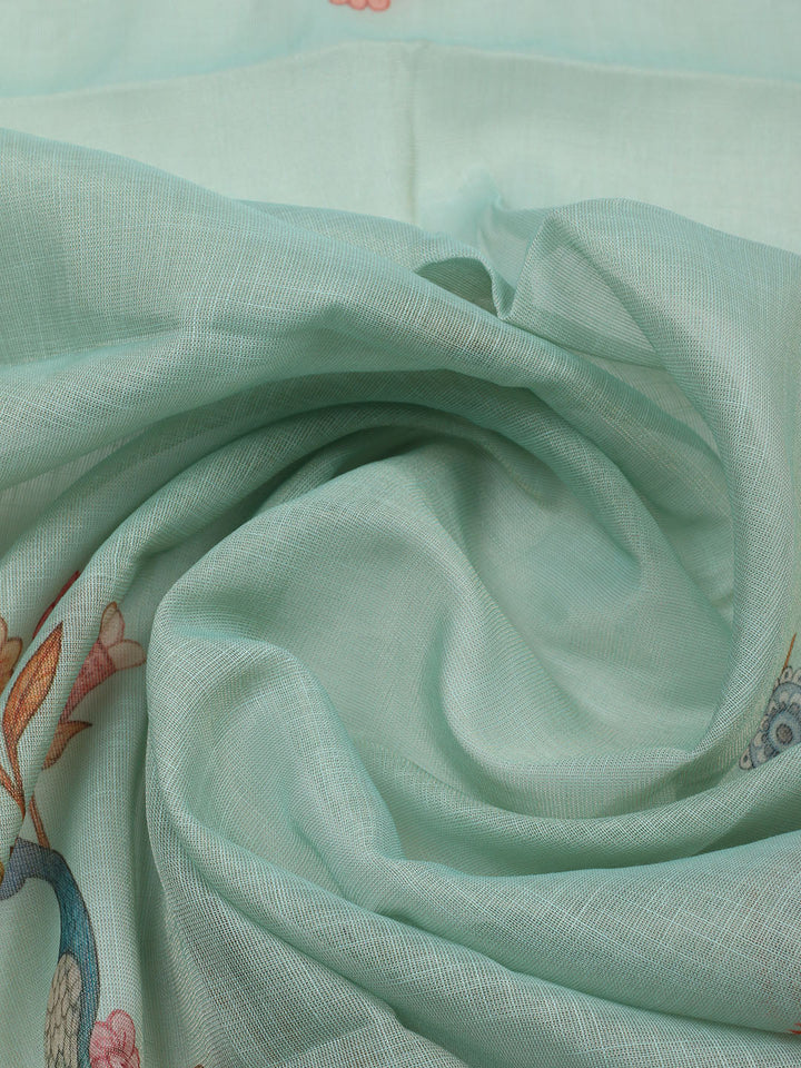 Embroidered Cotton Blend Unstitched Suit With Pant &amp; Dupatta
