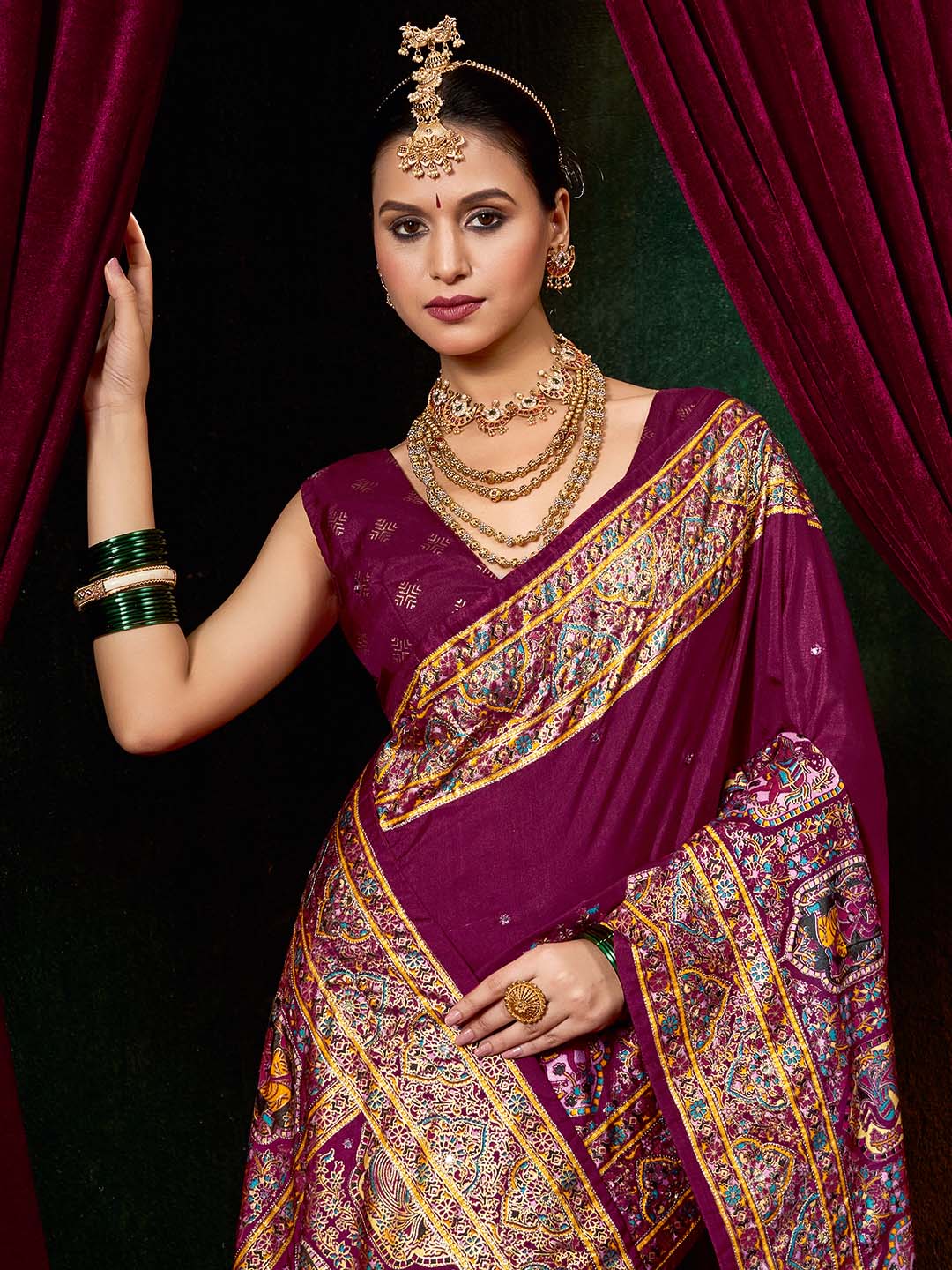 Digital Printed Art Silk Woven Saree
