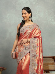 Embroidered Tissue Saree