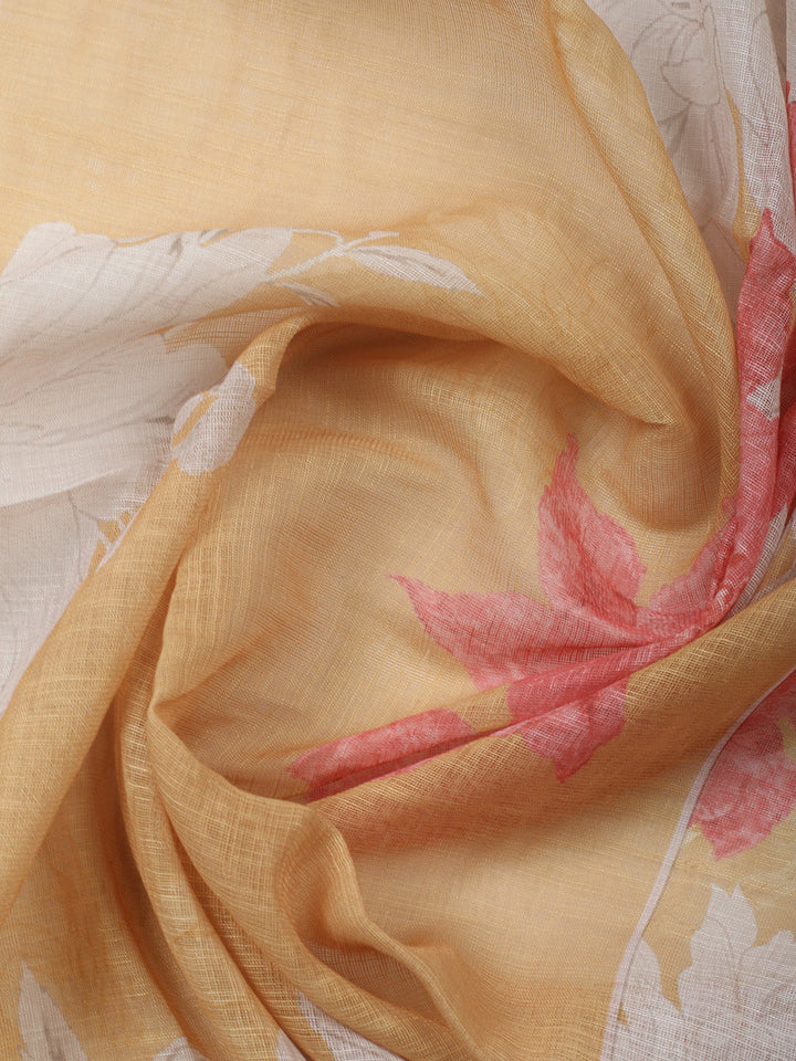 Embroidered Linen Blend Unstitched Suit With Pant &amp; Dupatta