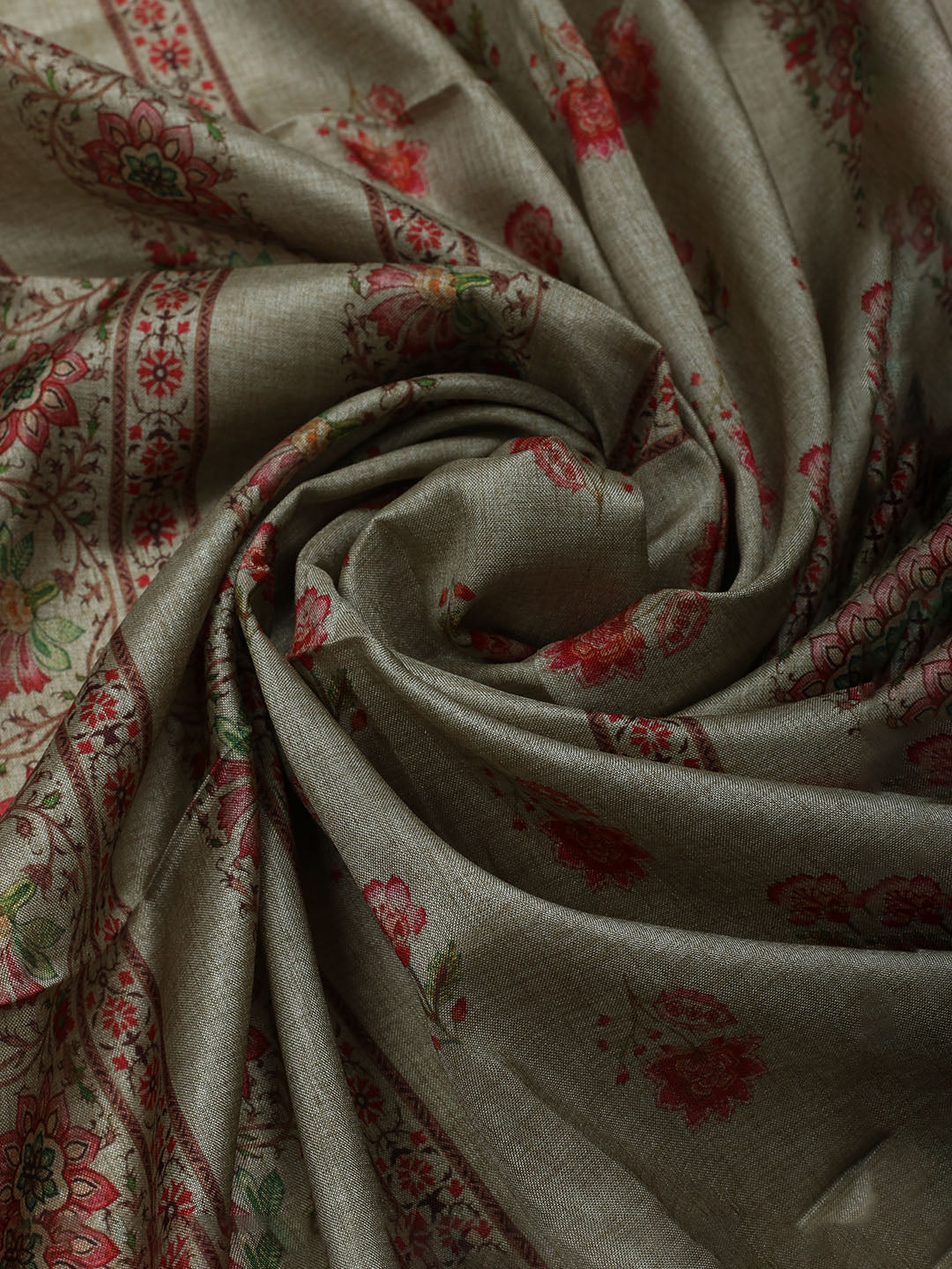 Embroidered Tussar Unstitched Suit With Dupatta