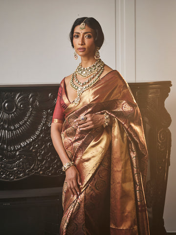 Brocade Zari Jaal Handloom Kanjivaram Woven Saree