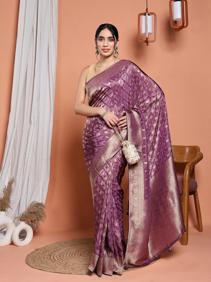 Woven Design Satin Saree