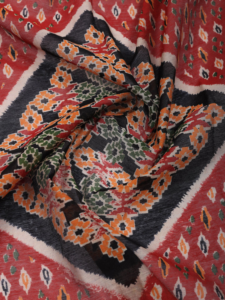 Embroidered Cotton Blend Unstitched Suit With Pant &amp; Dupatta