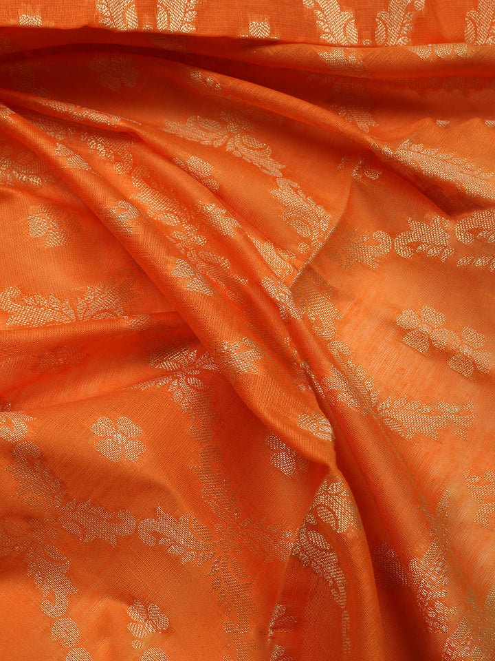 Printed Chanderi Unstitched Suit With Dupatta
