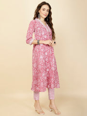 Printed Cotton Suit Set With Dupatta