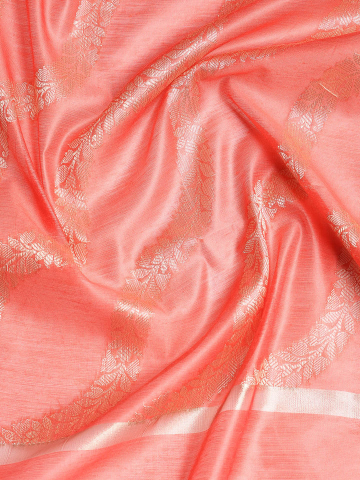 Woven Banarasi Chanderi Unstitched Suit With Dupatta