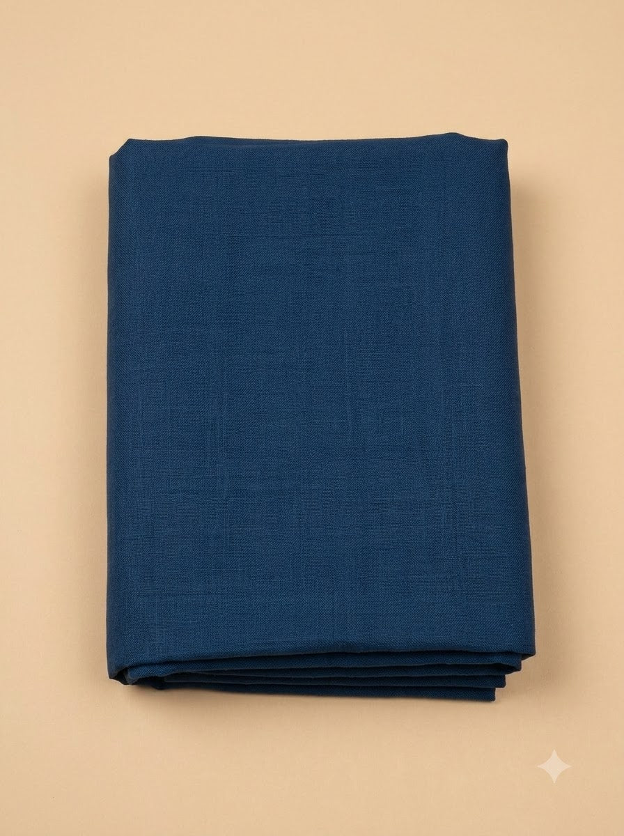 Blue Chanderi Printed Unstitched Dress Material