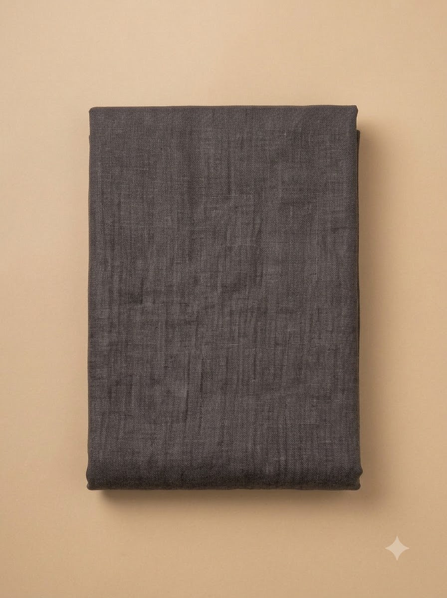 Grey Linen Blend Printed Unstitched Dress Material