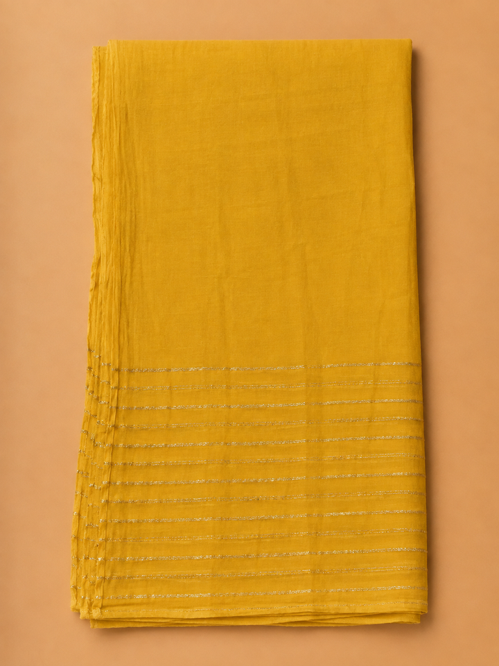 Mustard Cotton Blend Embroidered Unstitched Dress Material