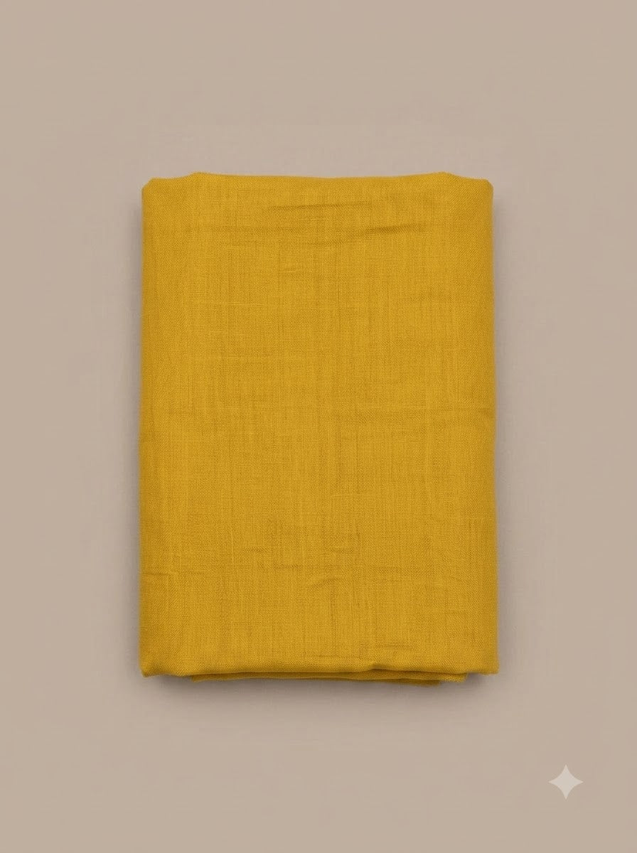 Mustard Cotton Blend Embroidered Unstitched Dress Material