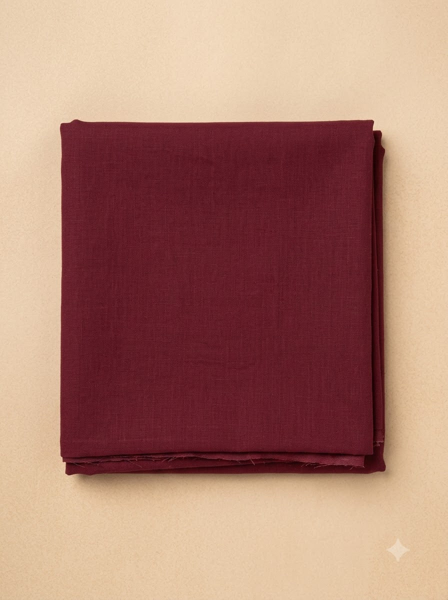 Maroon Cotton Blend Embroidered Unstitched Dress Material