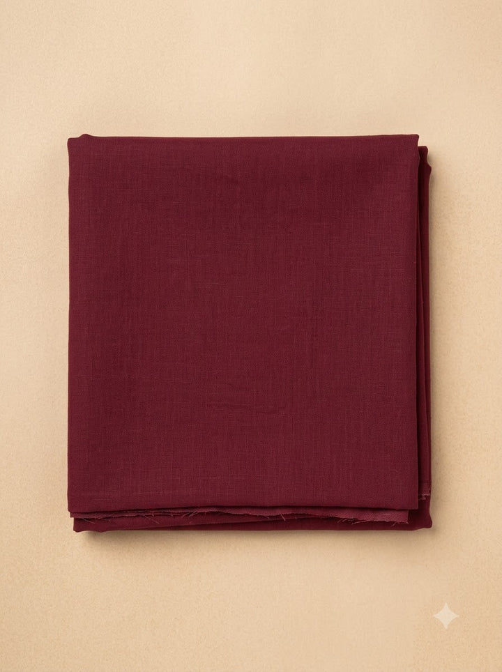 Maroon Cotton Blend Embroidered Unstitched Dress Material
