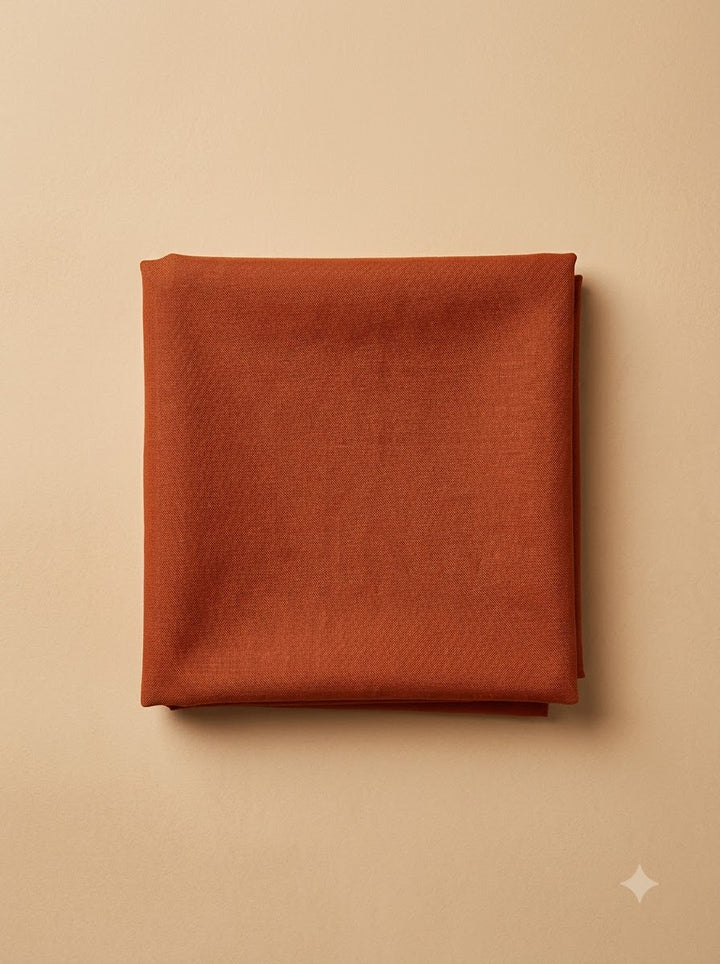 Rust Cotton Blend Embroidered Unstitched Dress Material