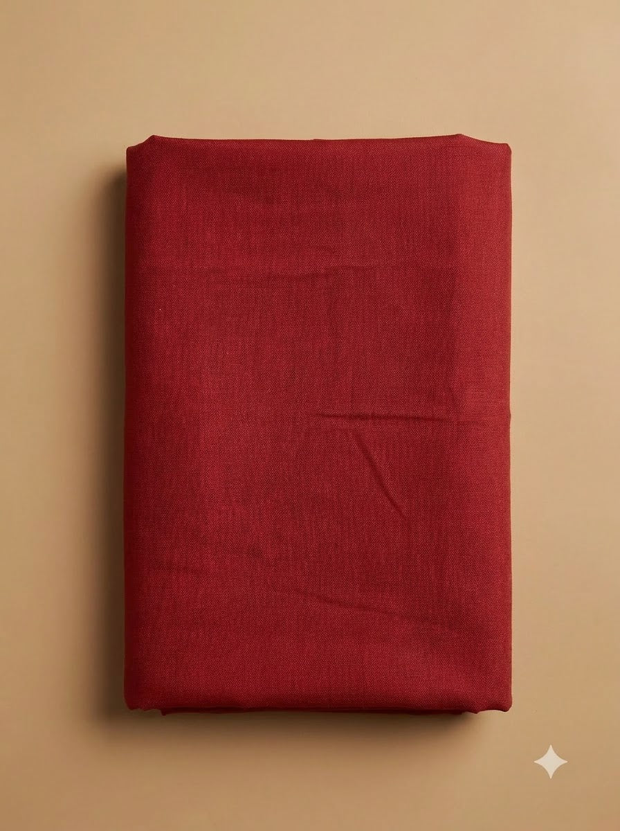 Maroon Cotton Blend Embroidered Unstitched Dress Material