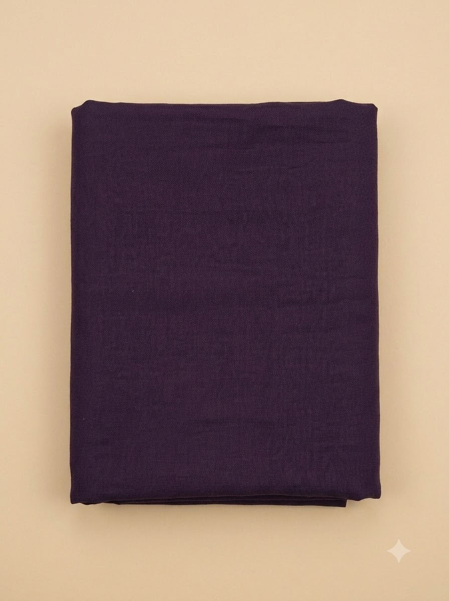 Purple Cotton Blend Embroidered Unstitched Dress Material