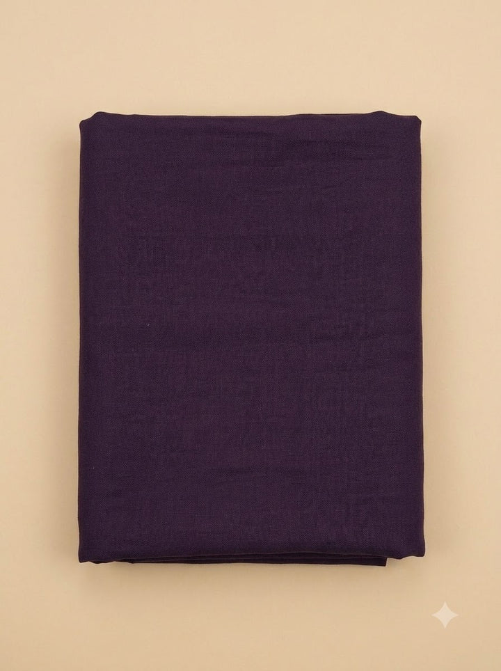 Purple Cotton Blend Embroidered Unstitched Dress Material