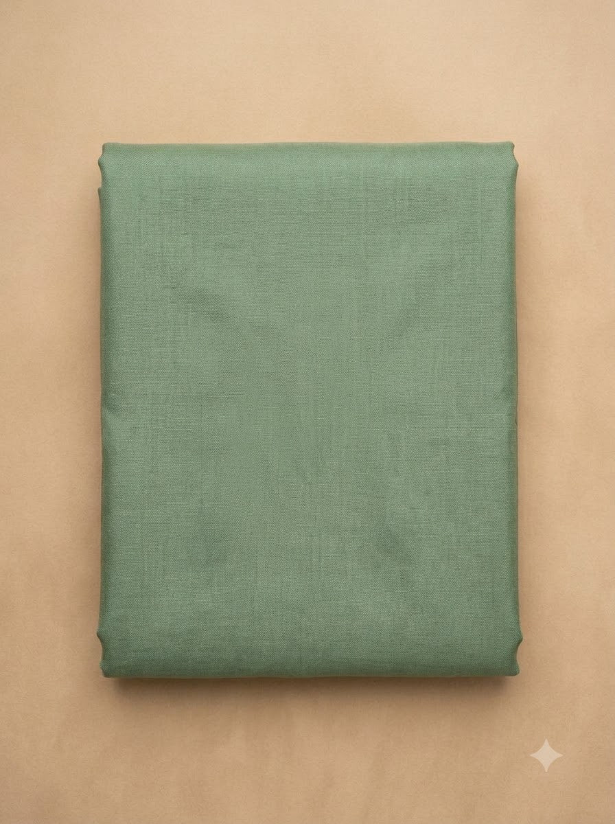 Aqua Green Chanderi Embroidered Unstitched Dress Material