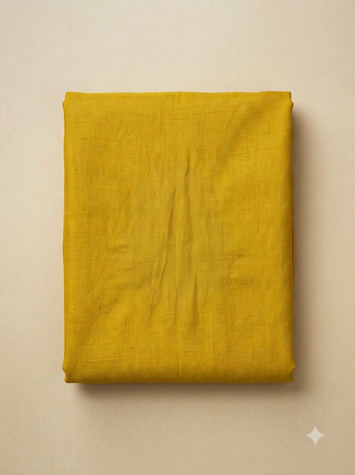 Mustard Chanderi Embroidered Unstitched Dress Material