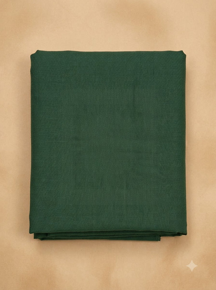 Green Linen Blend Printed Unstitched Dress Material
