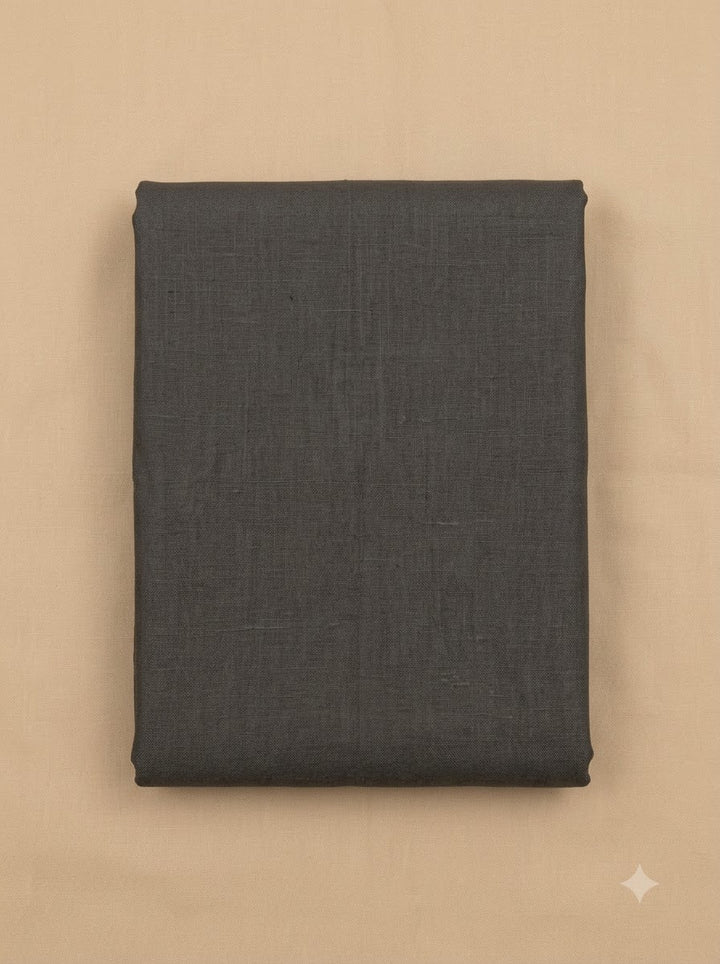 Grey Linen Blend Printed Unstitched Dress Material